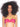 Frau mit Afrohaaren trägt einen pinken BH