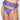 Oberkörper einer Frau vor einem weissen Hintergrund. Sie trägt lila Strapsenhalter und String von Venereea
